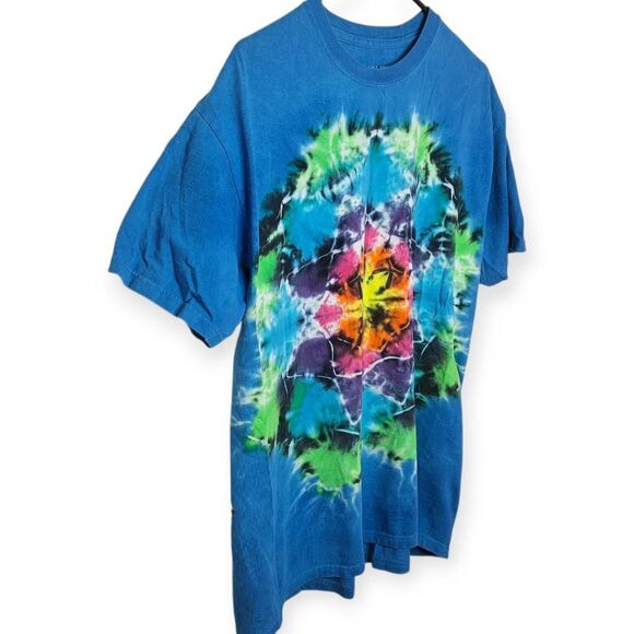 Liquid Blue Rainbow Mandala Unprinted Tie-Dye T-Shirt size Large - Picture 2 of 5